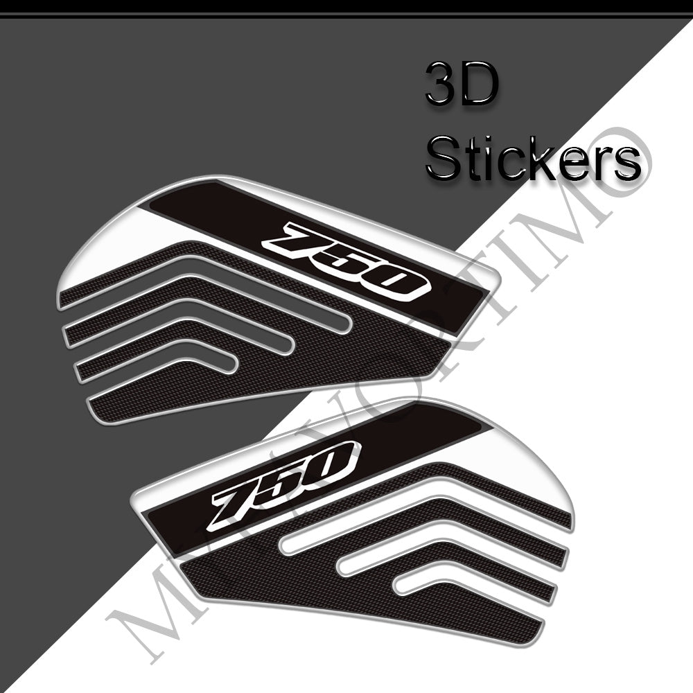 Suzuki GSX-R750 3D Epoxy Tank Side Decals Kit 2011-2026 丨 Black and White
