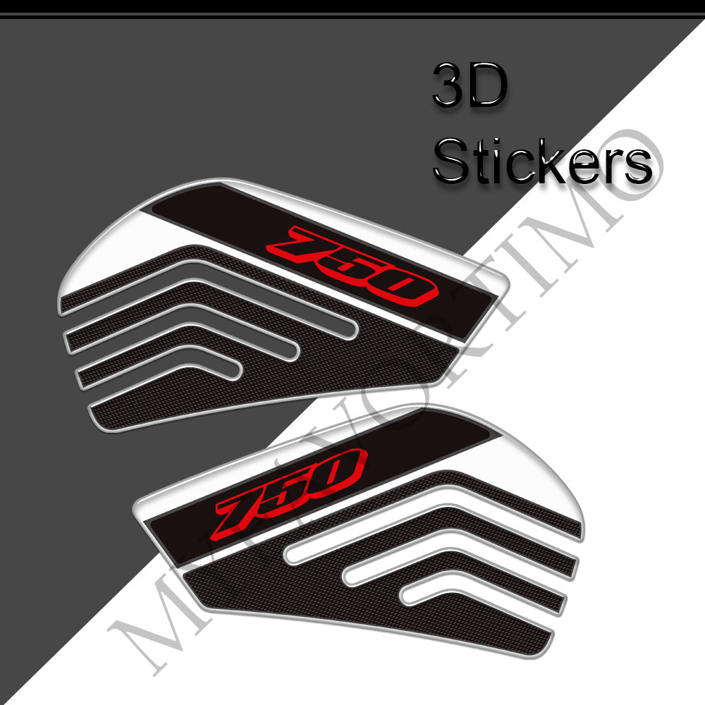 Suzuki GSX-R750 3D Epoxy Tank Side Decals Kit 2011-2026 丨 Black and White