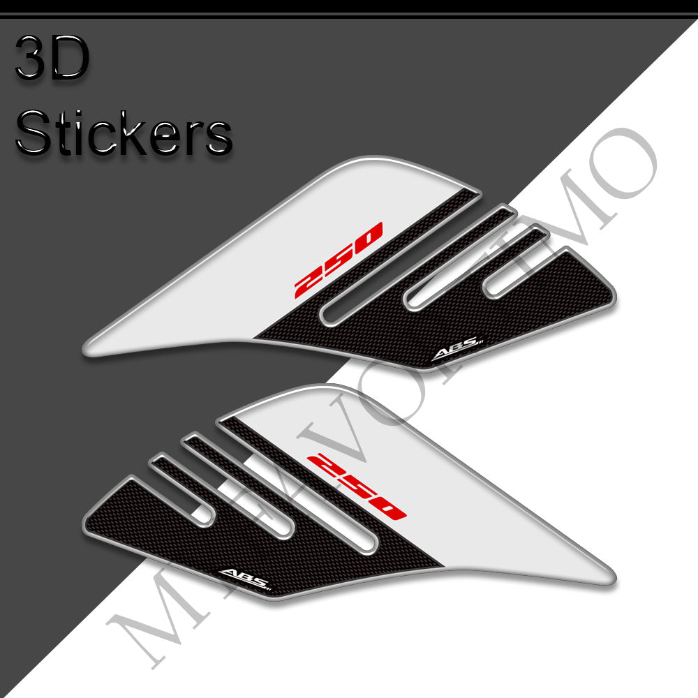 Suzuki GSX250R 3D Epoxy Tank Side Decals Kit 丨 Black and White