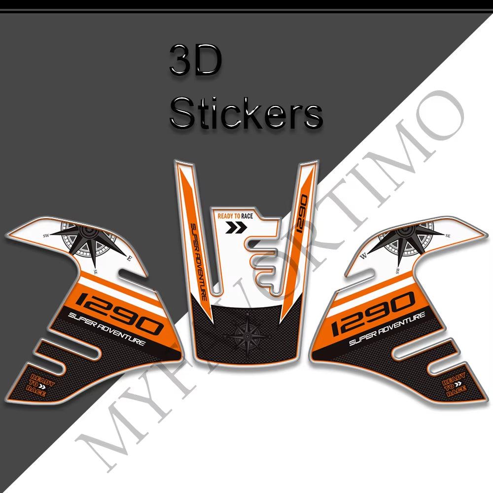 KTM 1290 Super Adventure S R 3D Epoxy Tank Pad Kit 丨 Center and Side Stickers