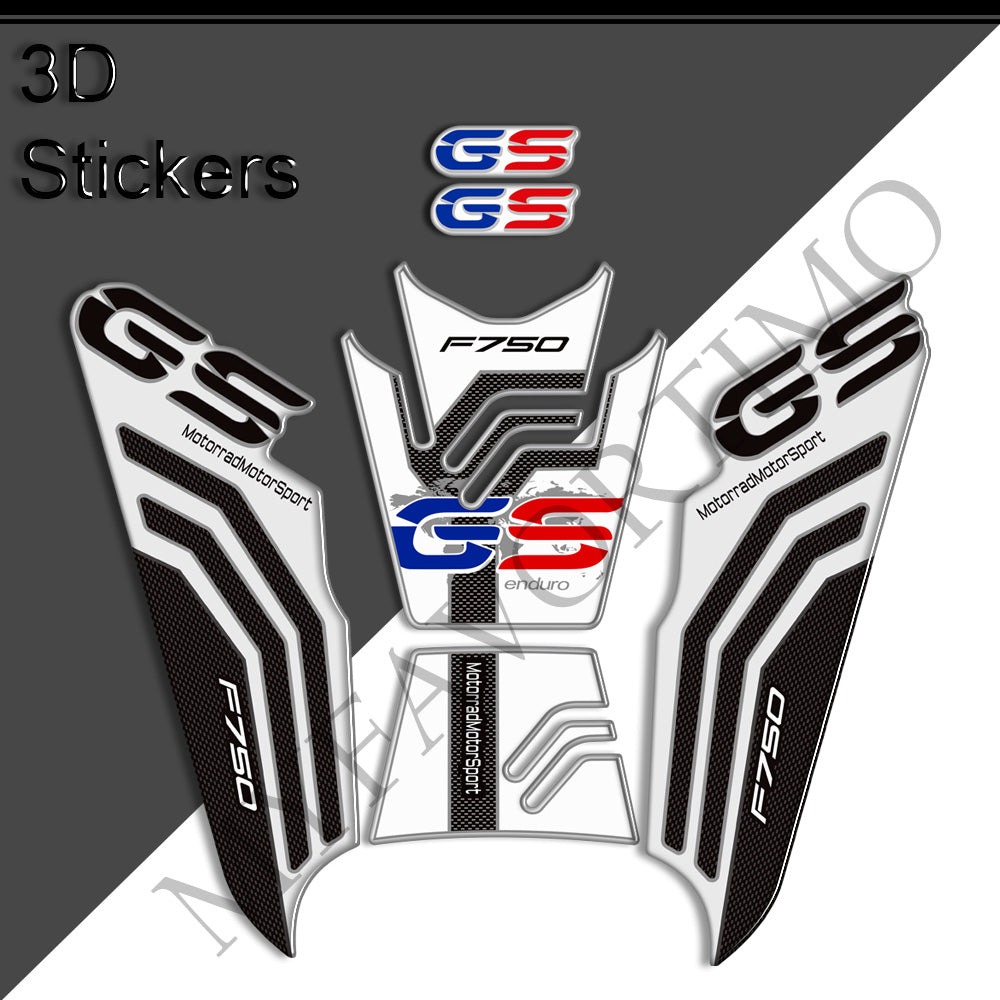 BMW F750GS 3D Epoxy Tank Decals Kit 2019-2023 丨 Center Pad and Side Stickers