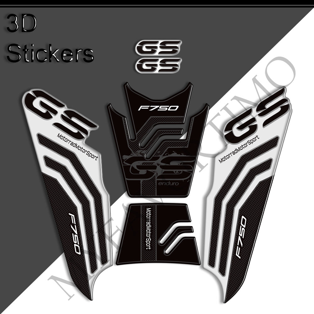 BMW F750GS 3D Epoxy Tank Decals Kit 2019-2023 丨 Center Pad and Side Stickers