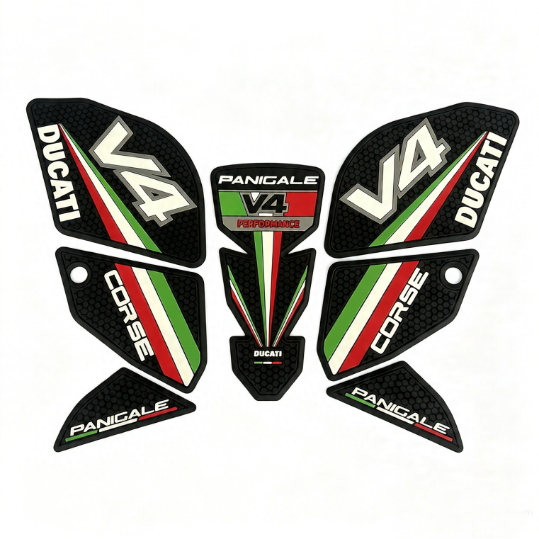 Ducati Panigale V4 V4S V4R V4SP2 Rubber Anti-Slip Tank Pad Kit 2022+ 丨 Center Pad and Side Grips
