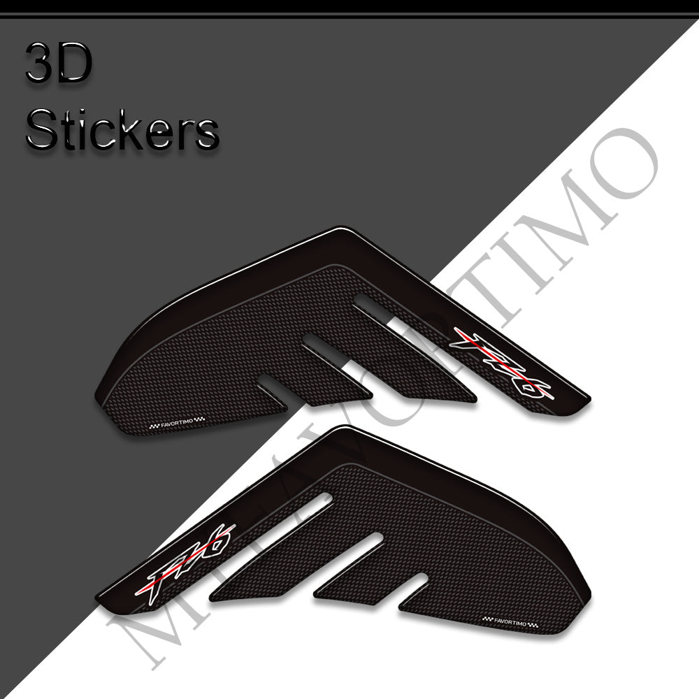 Yamaha FZ6 FZ6N FZ6S Fazer 3D Epoxy Tank Side Decals Kit 2004-2009 丨 Black