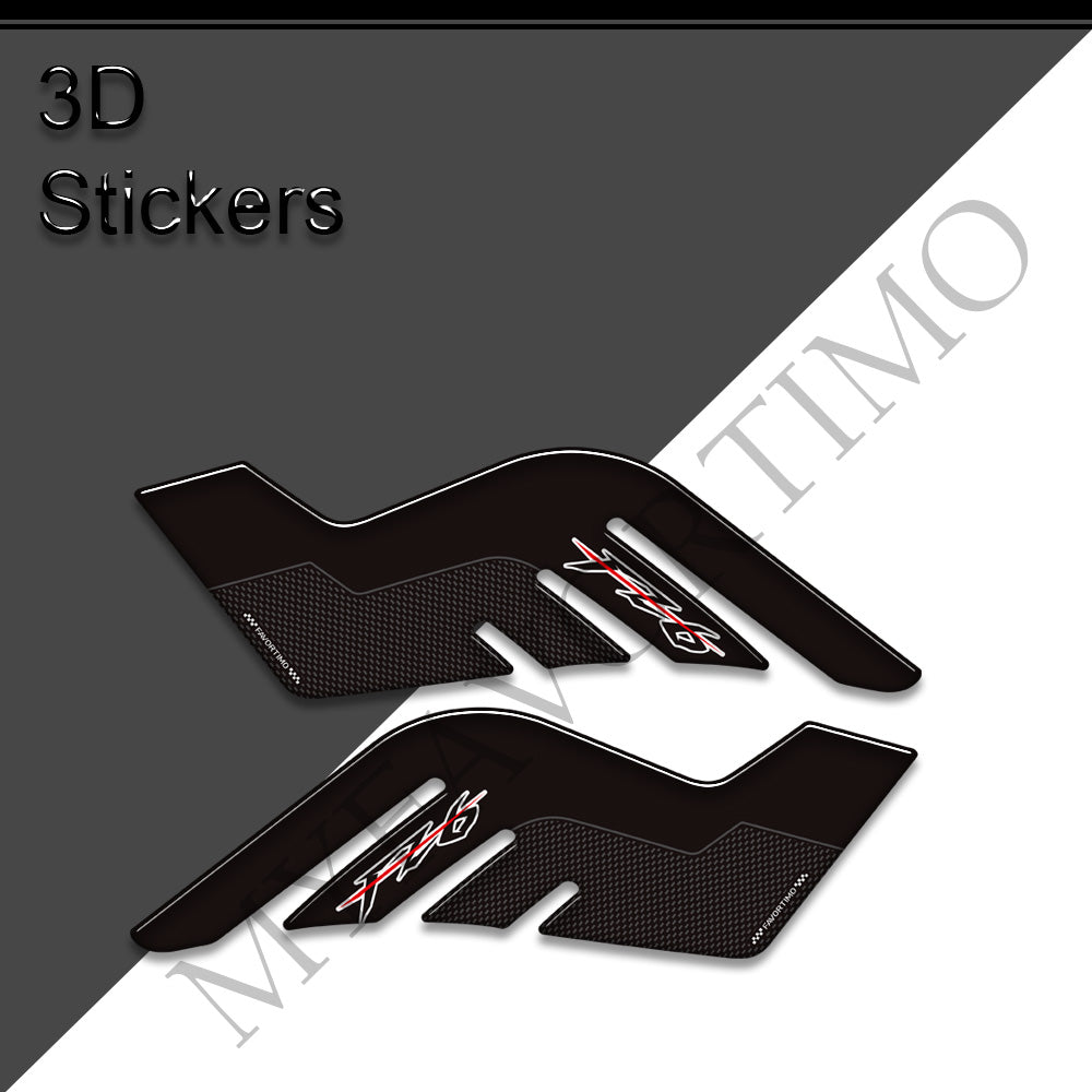 Yamaha FZ6 FZ6N FZ6S Fazer 3D Epoxy Tank Side Decals Kit 2004-2009 丨 Black