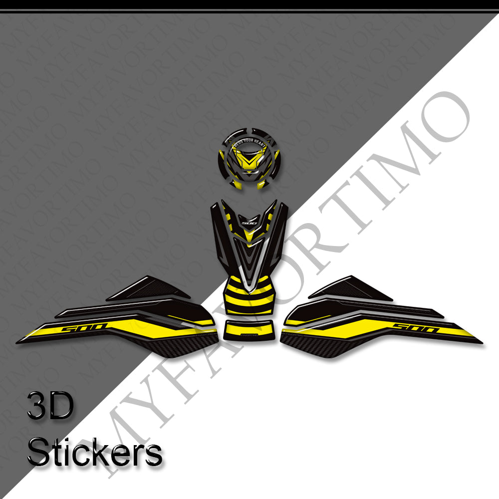Honda CB500 Hornet CB500F CBR500R 3D Epoxy Tank Decals Kit 丨 Fuel Cap and Side Stickers