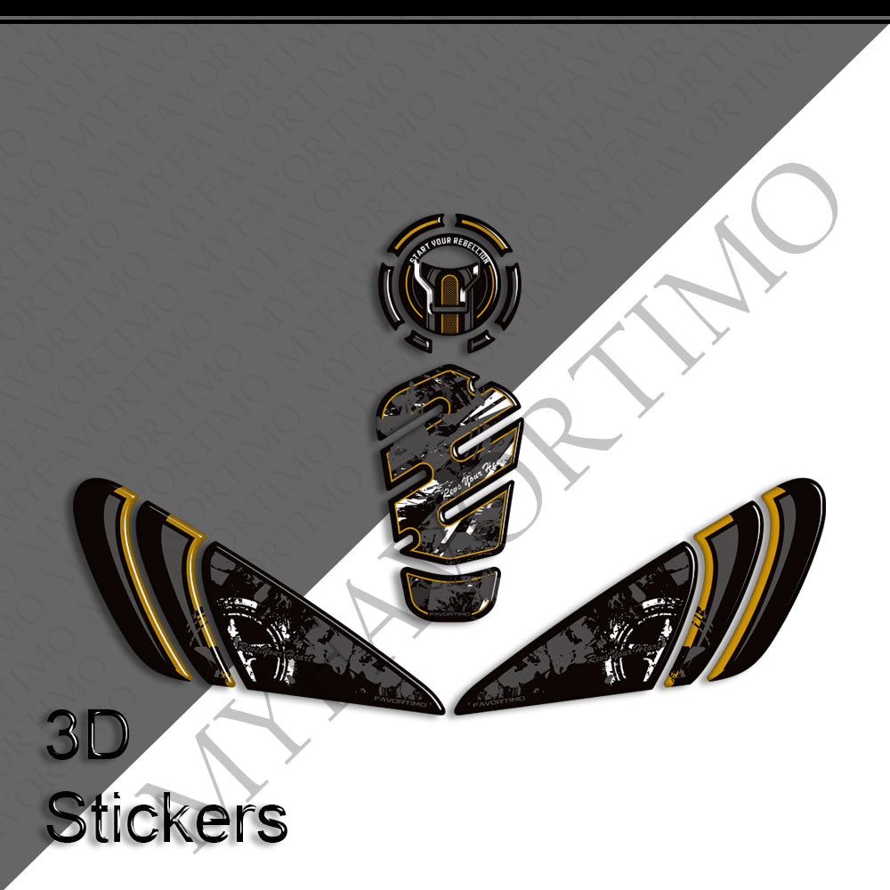 Honda Rebel 250 300 500 3D Epoxy Tank Decals Kit 丨 Fuel Cap and Side Stickers