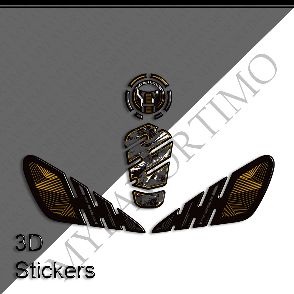 Honda Rebel 250 300 500 3D Epoxy Tank Decals Kit 丨 Fuel Cap and Side Stickers