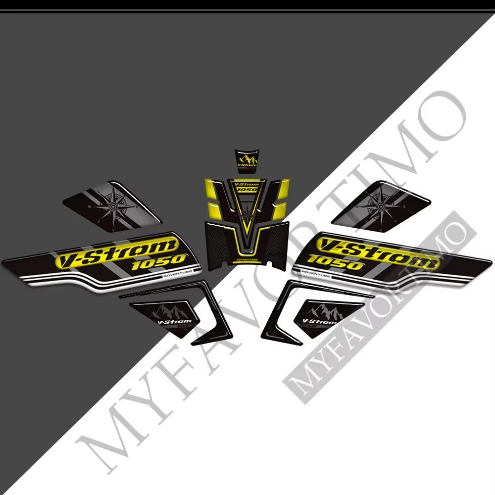 Suzuki V-Strom DL1050XT 3D Epoxy Tank Decals Kit 2020-2025 丨 Center and Side Stickers