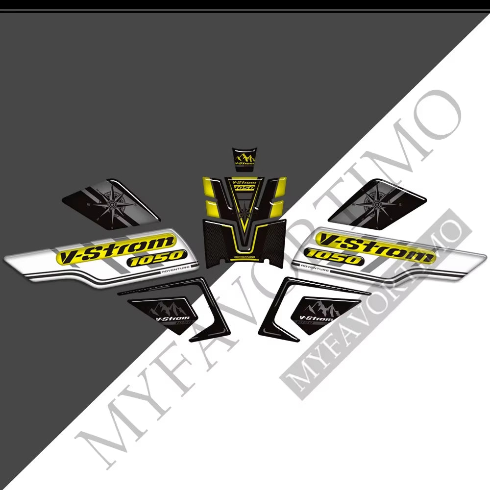 Suzuki V-Strom DL1050XT 3D Epoxy Tank Decals Kit 2020-2025 丨 Center and Side Stickers