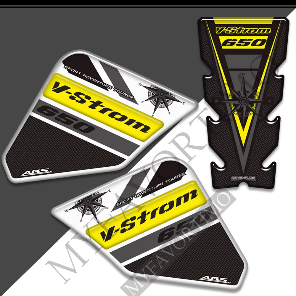 Suzuki V-Strom DL650XT 3D Epoxy Tank Decals Kit 2017-2026 丨 Center and Side Stickers
