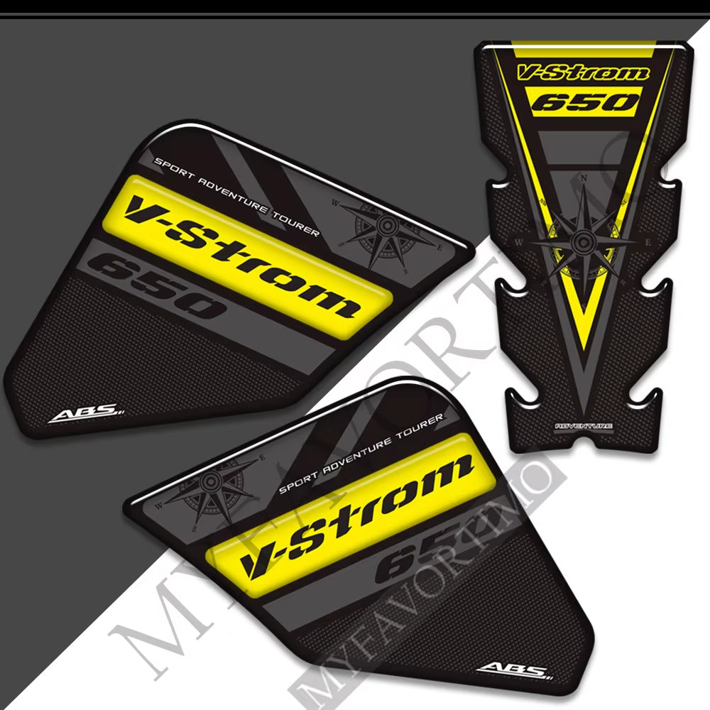 Suzuki V-Strom DL650XT 3D Epoxy Tank Decals Kit 2017-2026 丨 Center and Side Stickers