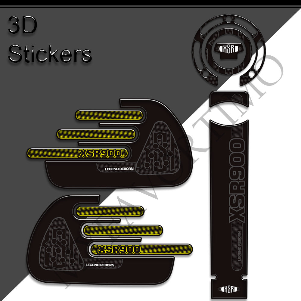 Yamaha XSR900 3D Epoxy Tank Decals Kit 2022+丨 Center Pad and Side Stickers
