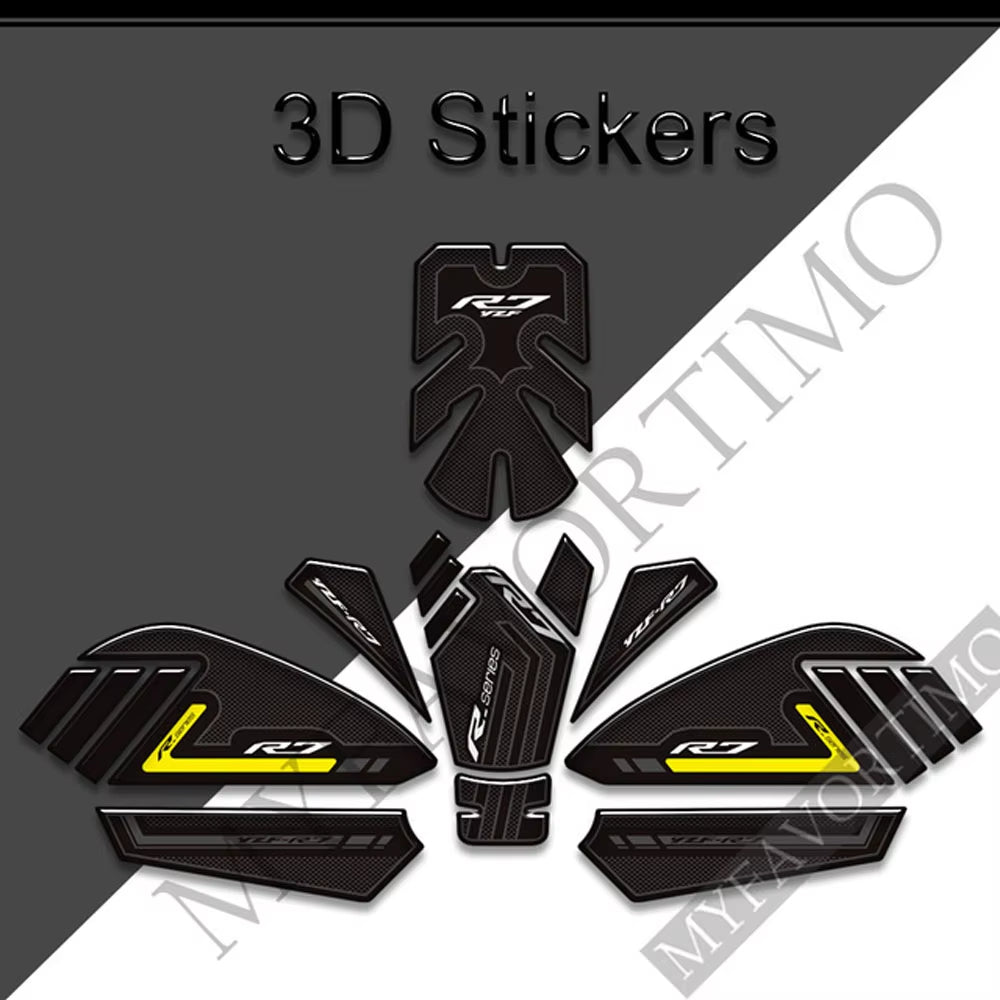 Yamaha YZF-R7 3D Epoxy Tank Decals Kit 2022 丨 Center and Side Stickers