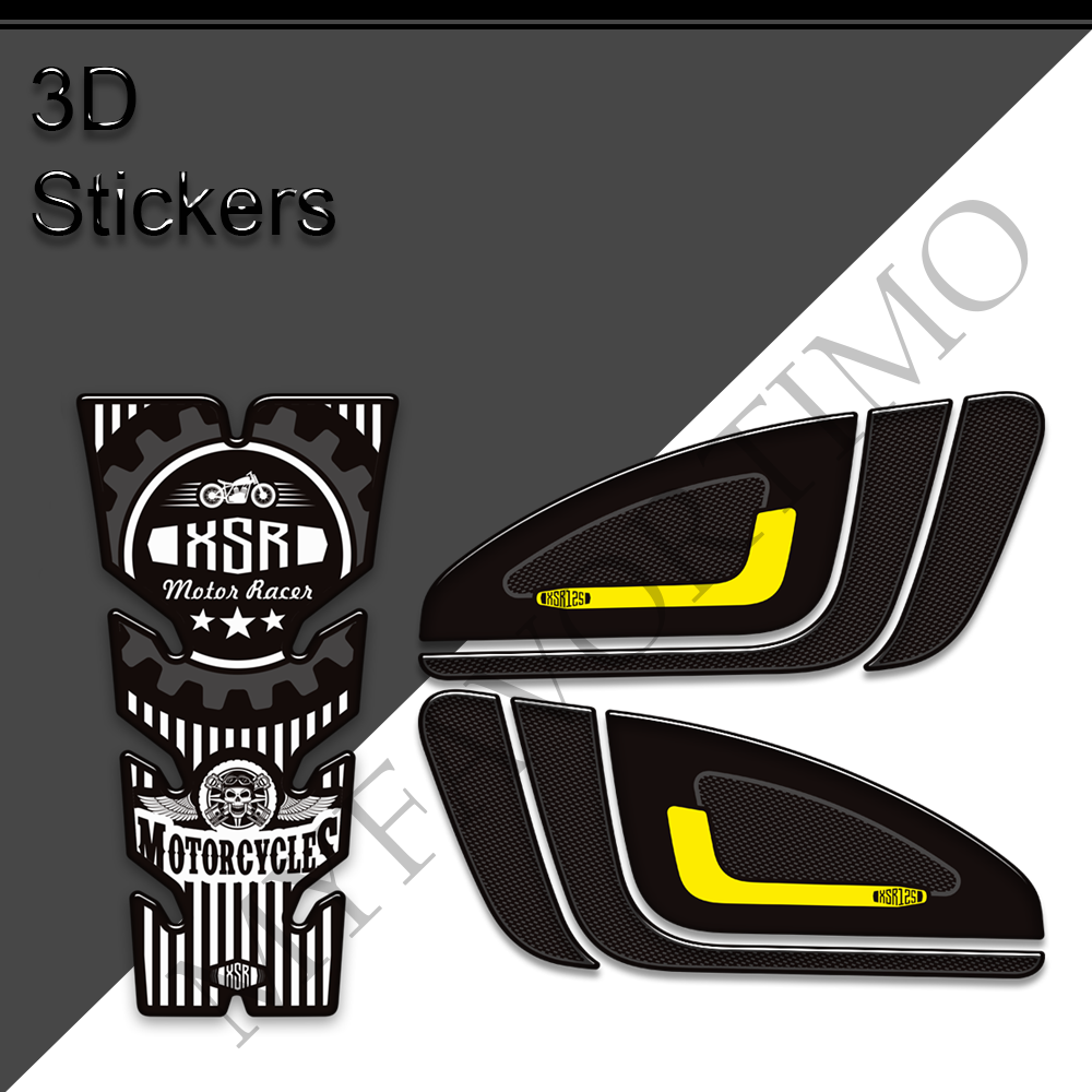 Yamaha XSR125 3D Epoxy Tank Pad Kit 2021-2023 丨 Center and Side Stickers