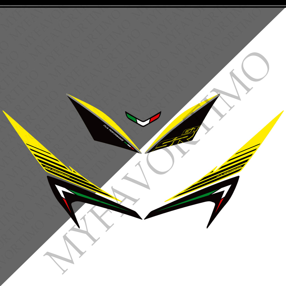 Aprilia SR GT 125 200 Sport Replica PVC Decals Kit 丨 Front and Body Stickers