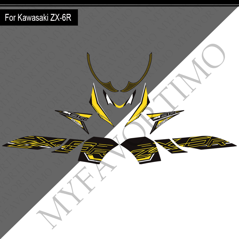 Kawasaki Ninja ZX-6R PVC Decals Kit 丨 Tank and Full Body Stickers
