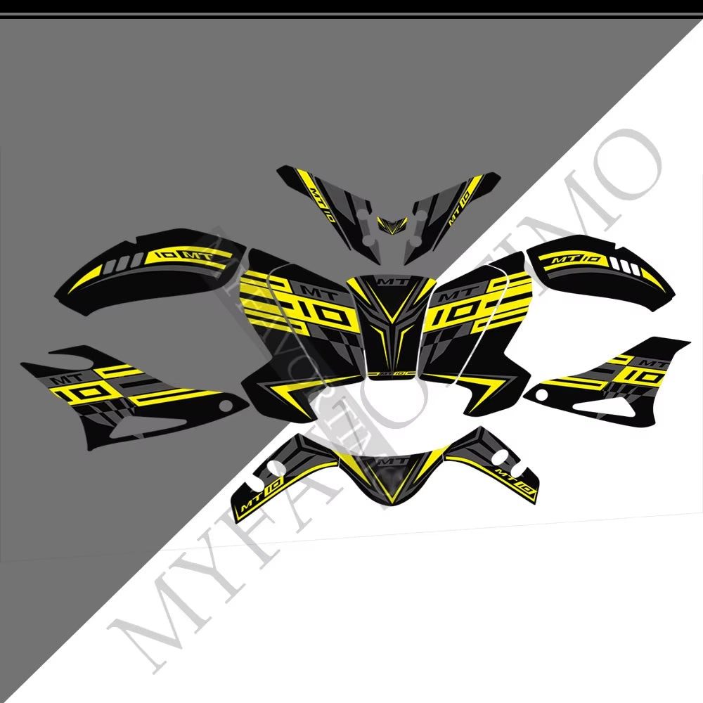 Yamaha MT-10 FZ-10 PVC Full Body Decals Kit 2016-2021 丨 Black Red Yellow Blue
