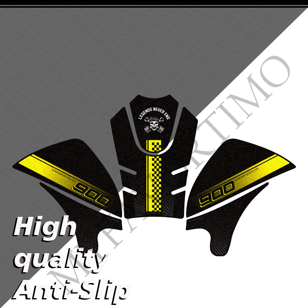 Kawasaki Z900RS Z900RS Cafe SE Anti-Slip Tank Pad Kit 2017-2026 丨 Center and Side Stickers