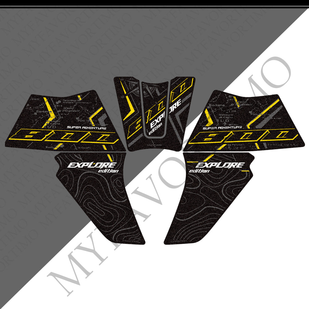 Kove 800X Pro Super Adventure Rally ADV Anti-Slip Tank Pad Kit 丨 Center and Side Stickers