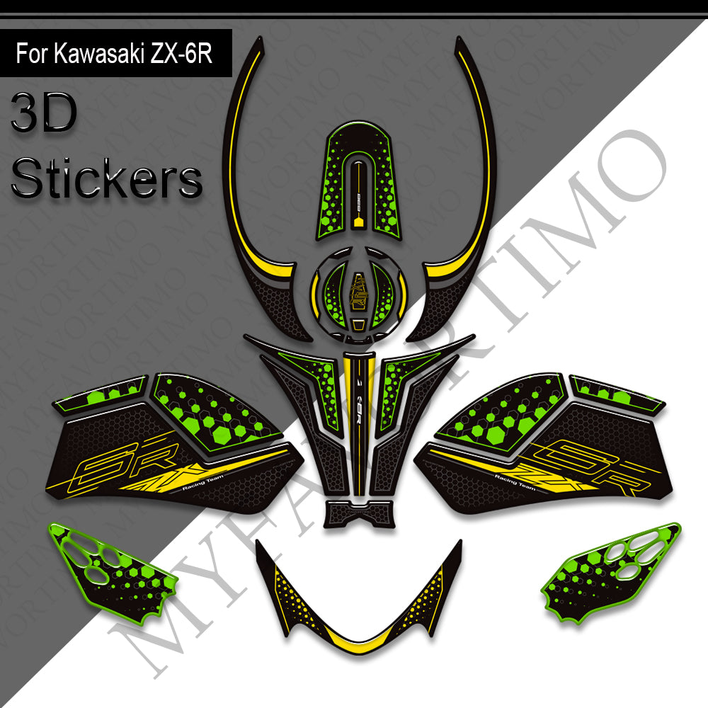 Kawasaki Ninja ZX-6R Decals Kit 2024-2026 丨 Tank Pad and Full Set Stickers