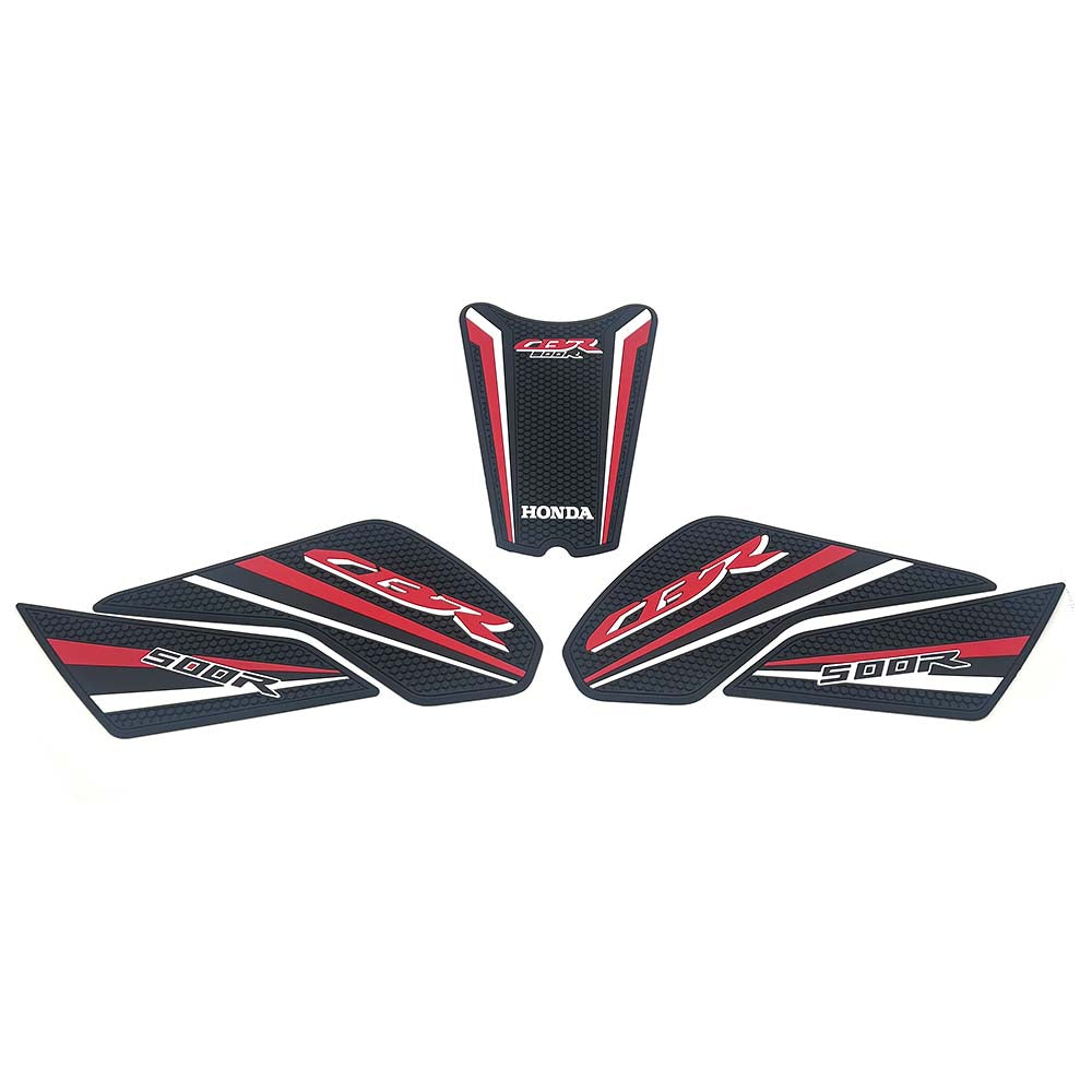 Honda CBR400R CBR500R Rubber Anti-Slip Tank Pad Kit 2019-2023 丨 Center Pad and Side Grips