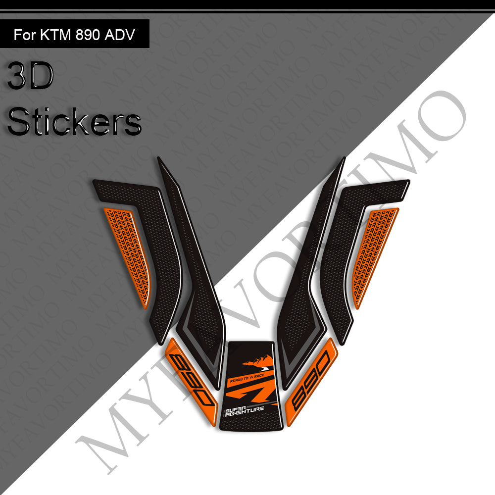 KTM 890 Adventure R Decals Kit 2021-2025 | Tank Pad and Handguard Stickers