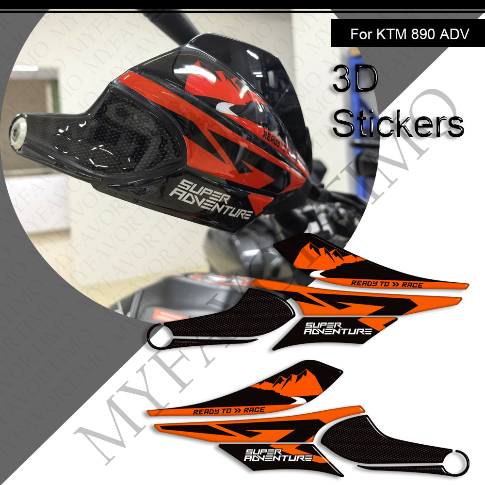 KTM 890 Adventure R Decals Kit 2021-2025 | Tank Pad and Handguard Stickers