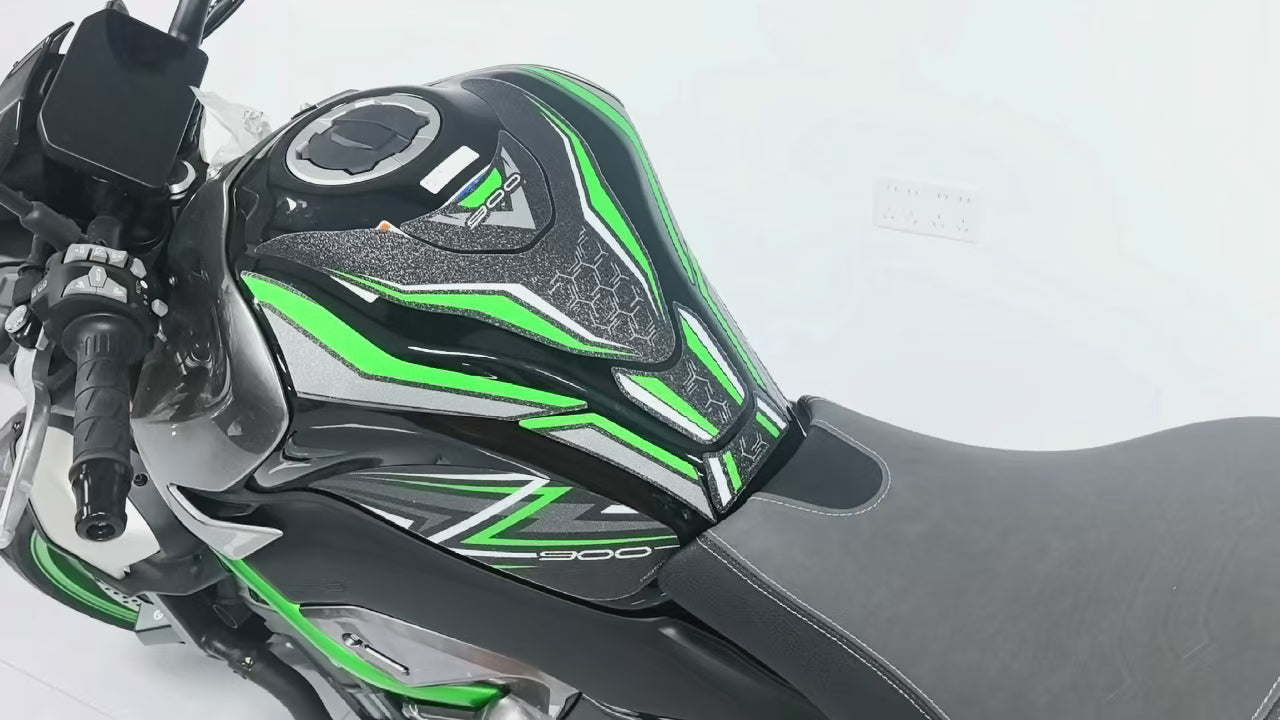 Kawasaki Z900 Z900SE Matte Anti-Slip Tank Pad Kit 2025-2026 丨 Center and Side Stickers